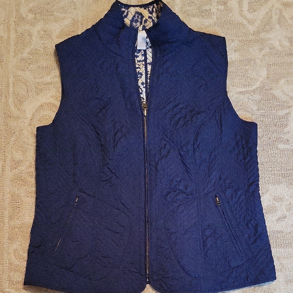 Chico's Navy Quilted Vest